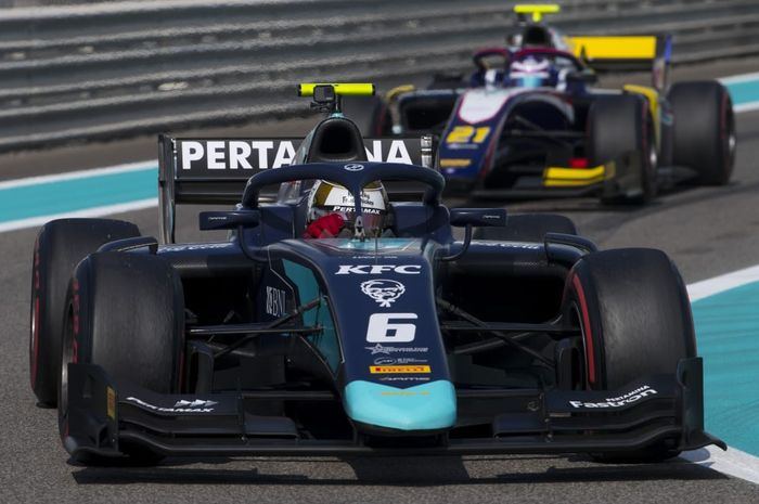Adaptasi Sean Gelael dengan mobil tim DAMS yang juara F2 2019, berjalan mulus di sirkuit Yas Marina