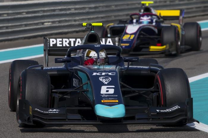 Adaptasi Sean Gelael dengan mobil tim DAMS yang juara F2 2019, berjalan mulus di sirkuit Yas Marina