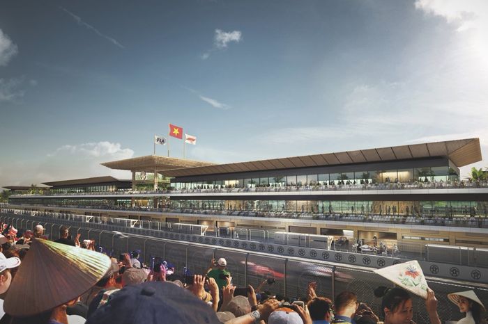 Ilustrasi bangunan utama sirkuit F1 Vietnam