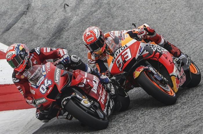 Pertarungan ketat antara Andrea Dovizioso dan Marc Marquez di MotoGP Austria, kembali terjadi
