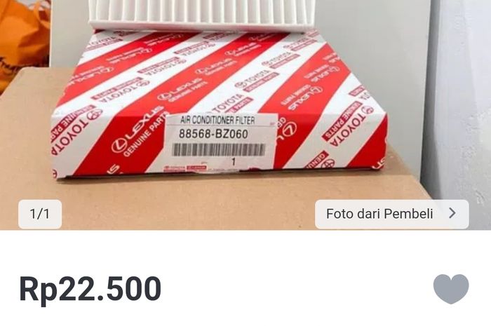 Filter udara Avanza yang harganya enggak masuk akal di toko online