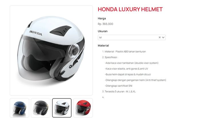 Honda Luxury Helmet punya desain lebih modern dengan double visor