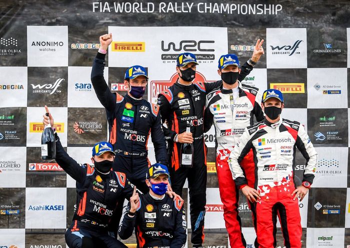 Dua pereli tim Hyundai di podium 1 dan 2 Reli Italia 2020, podium ketiga dihuni pereli tim Toyota Sebastien Ogier