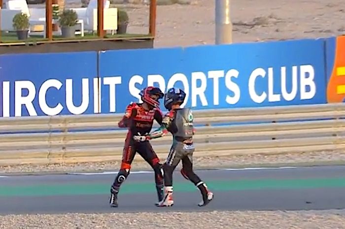 Baku hantam usai crash Moto3 Doha 2021, ini hukuman berat buat pembalap tim Indonesia dan tim Malaysia