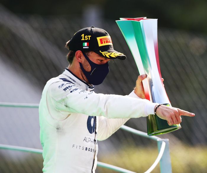 Pembalap AlphaTauri, Pierre Gasly berhasil meraih kemenangan di balapan F1 Italia 2020