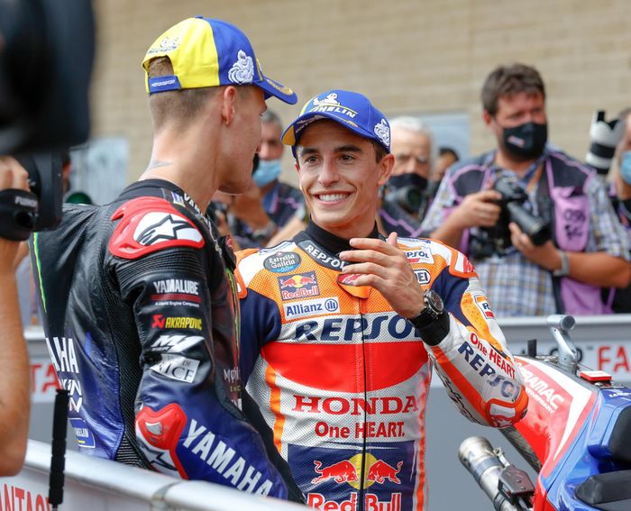 Fabio Quartararo mengakhiri balapan di posisi kedua, tepat di belakang Marc Marquez