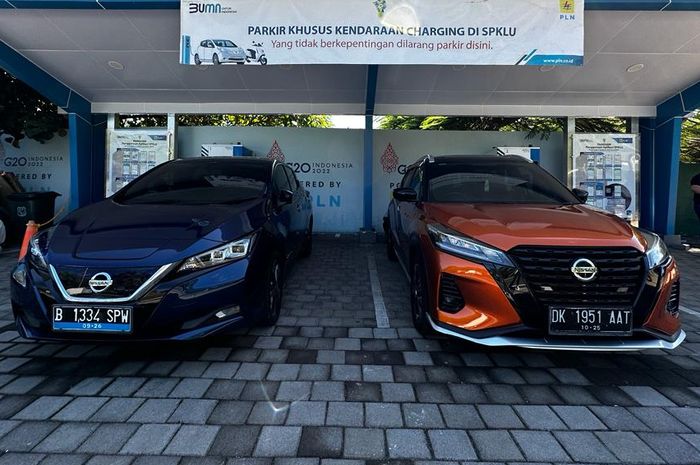 Mobil listrik Nissan Leaf dan Nissan Kick di hotel Apurva Kempinski Bali
