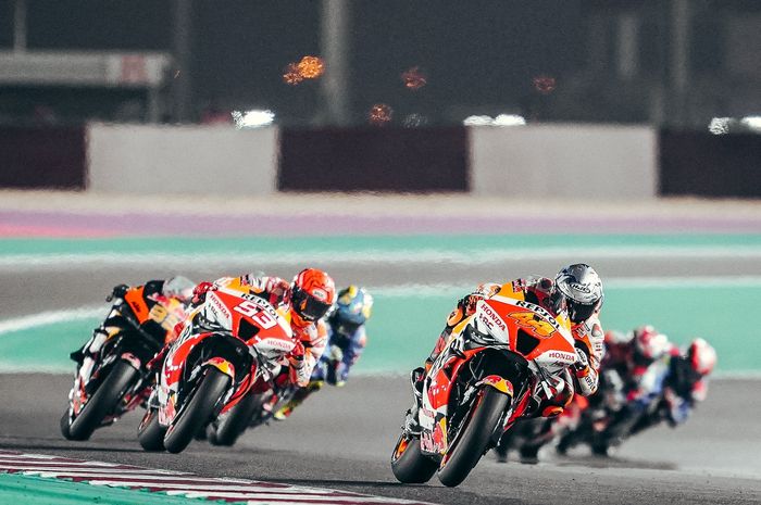 Pol Espargaro dan Marquez sempat bersaing memperebutkan posisi terdepan di MotoGP Qatar 2022