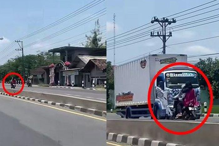 Viral dua mbak-mbak naik motor dan nekat lawan arah. Video bikin yang lihat deg-degan