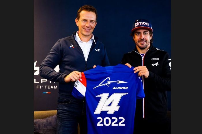 Tim Alpine saat mengumumkan kontrak baru Fernando Alonso sampai tahun 2022