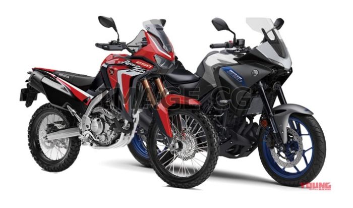 Perkiraan desain Honda Africa Twin 250 dan Yamaha MT-03 Tracer 300