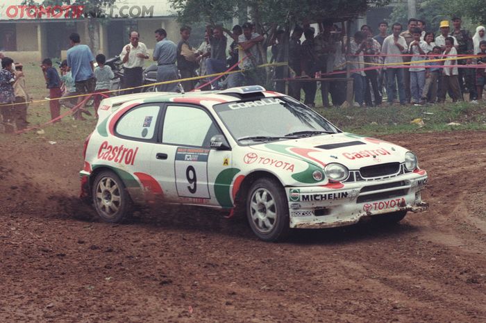 Toyota Corolla WRC saat ikut ajang reli di Medan, Sumut