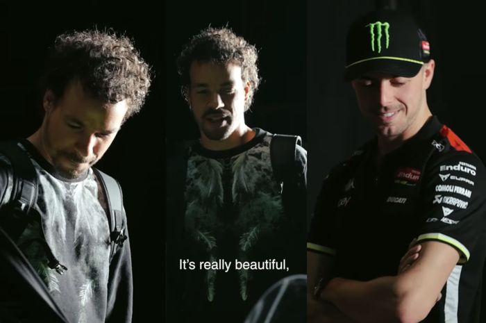 Franco Morbidelli dan Fabio Di Giannantonio melihat livery VR46 Racing Team MotoGP 2025 pertama kali