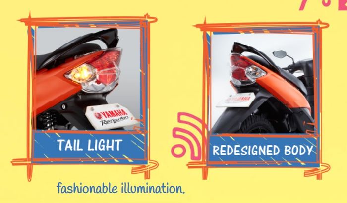 Area buritan sedikit mengalami ubahan dengan stoplamp mirip milik Mio Soul