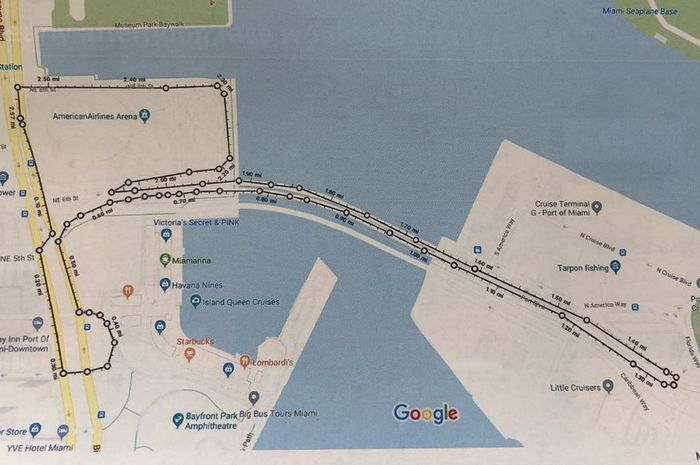 Layout sirkuit Miami untuk ajang balap Formula 1