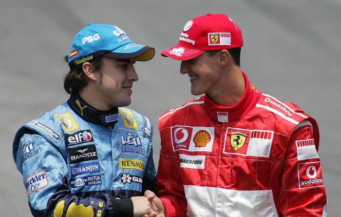 Fernando Alonso dan Michael Schumacher pernah bersaing dalam perebutan gelar juara dunia F1