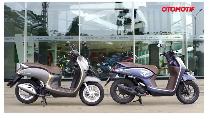 Tampak samping Honda Scoopy dan New Genio