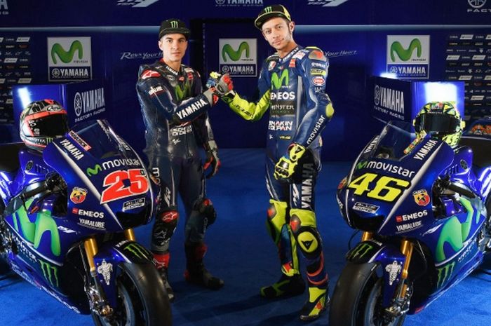 Maverick Vinales dan Valentino Rossi di tahun 2017