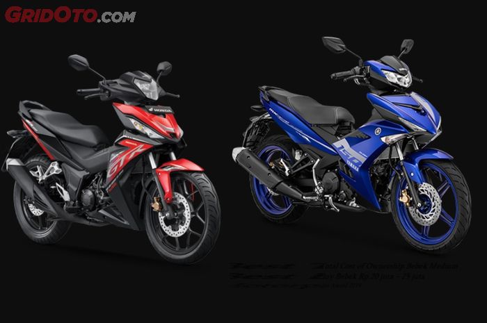 Honda Supra GTR 150 (kiri) dan Yamaha MX King 150 (kanan)