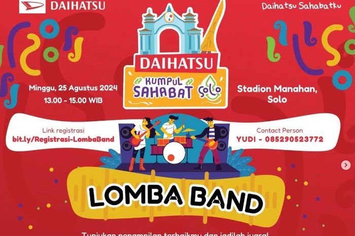 Lomba Band dalam rangkaian acara Daihatsu Kumpul Sahabat di Stadion Manahan Solo, Jawa Tengah, 25 Agustus 2024