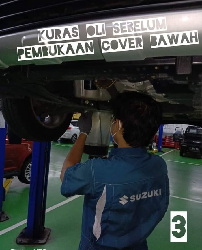 Proses kuras oli sebelum membuka cover bawah