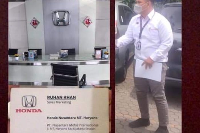 Oknum sales dealer Honda yang viral di media sosial.