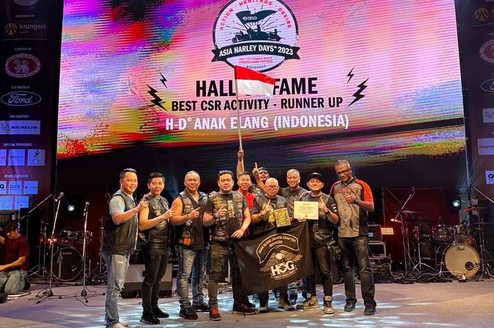 Anak Elang Jakarta Chapter Indonesia menerima Penghargaan Runner Up Best CSR Activity di Asian Harley Days 2023