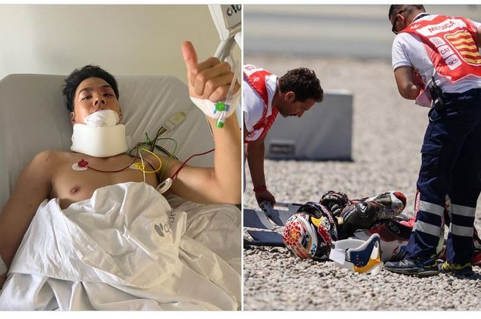 Takaaki Nakagami dalam perawatan setelah kecelakaan di MotoGP Catalunya 2022